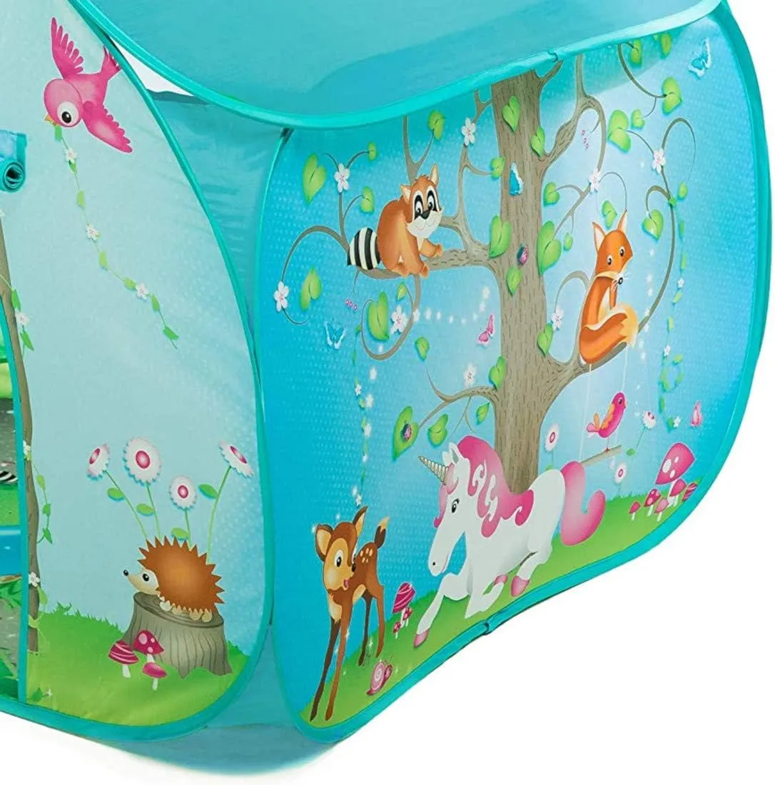 | Enchanted Forest Play Tent, Blue | Fun2Give | Front & Back Doors, Spacious Interior, Pretend Play, Toddlers & Kids Ages 3 