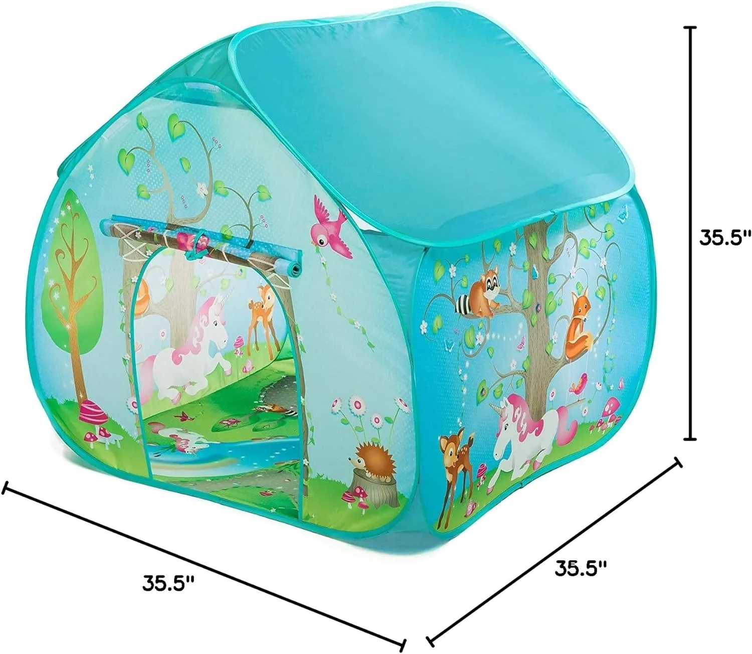 | Enchanted Forest Play Tent, Blue | Fun2Give | Front & Back Doors, Spacious Interior, Pretend Play, Toddlers & Kids Ages 3 