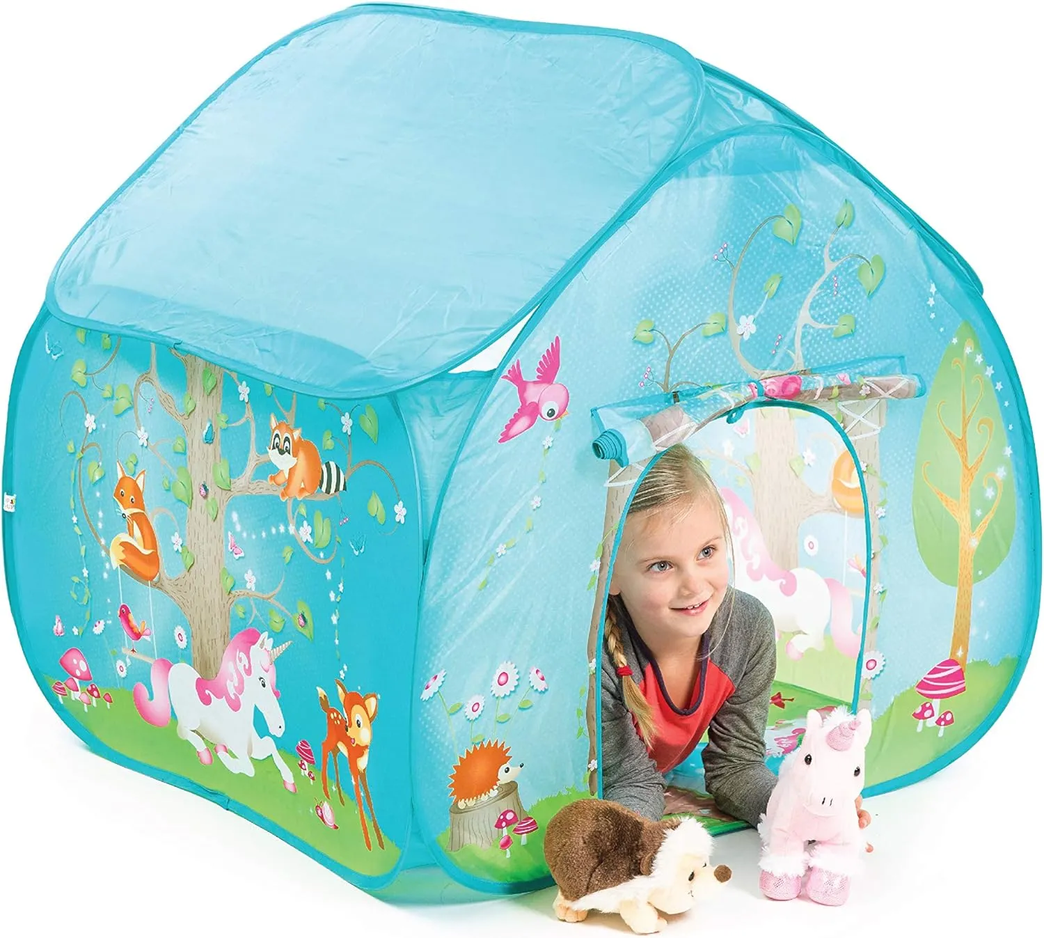 | Enchanted Forest Play Tent, Blue | Fun2Give | Front & Back Doors, Spacious Interior, Pretend Play, Toddlers & Kids Ages 3 