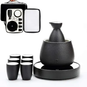 , Saki Cups,Crafts Cup Ceramic, Japanese with Storage Bag Sake Cup Set Traditional Porcelain Pottery Ceramic Cups Crafts Wine Glasses,8 Pieces