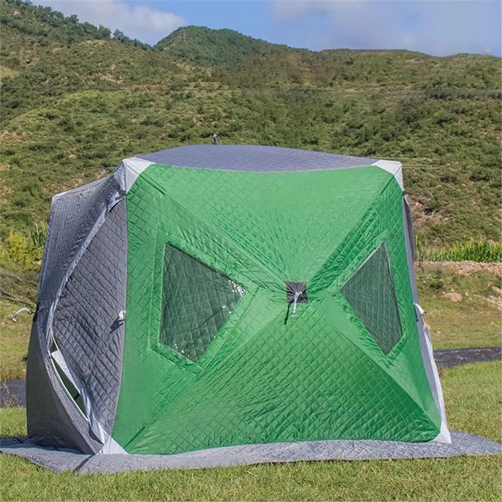 1-4 Winter Fishing Tent Winter Ice Fishing Tent Camping Tent Windproof and Rainproof Outdoor Winter Fishing Warm Tent (Color : D, Size : 240 * 240 * 2