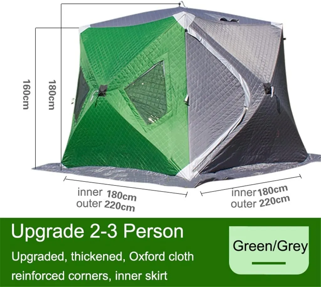 1-4 Winter Fishing Tent Winter Ice Fishing Tent Camping Tent Windproof and Rainproof Outdoor Winter Fishing Warm Tent (Color : D, Size : 240 * 240 * 2