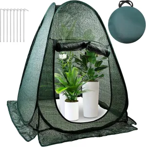 1 PCS Pop up Plant Cover Tent for Outdoor Plants, Large Plant Shade Tent 80% UV Resisitant Sunblock Shade Cloth Net Zipper Door Garden Pest Guard Plants Sun Protection with Stakes, 28 x 28 x 32 Inch