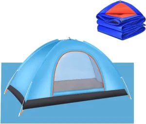 1 Piece Pop-up Camping Tent, Lightweight Anti-UV Tents, Waterproof Windproof Tent, and with 1 Piece Waterproof Tarp, for Outdoor, Hiking, Camping, Hunting, Fishing, etc