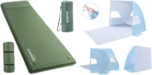 1 Second Setup Beach Tent and Single Foam Sleeping Pad Green Bundle