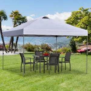 10' x 10' Pop Up Canopy Tent, Instant Sun Shelter with 3-Level Adjustable Height, Top Vents and Wheeled Carry Bag for Outdoor, Garden, Patio