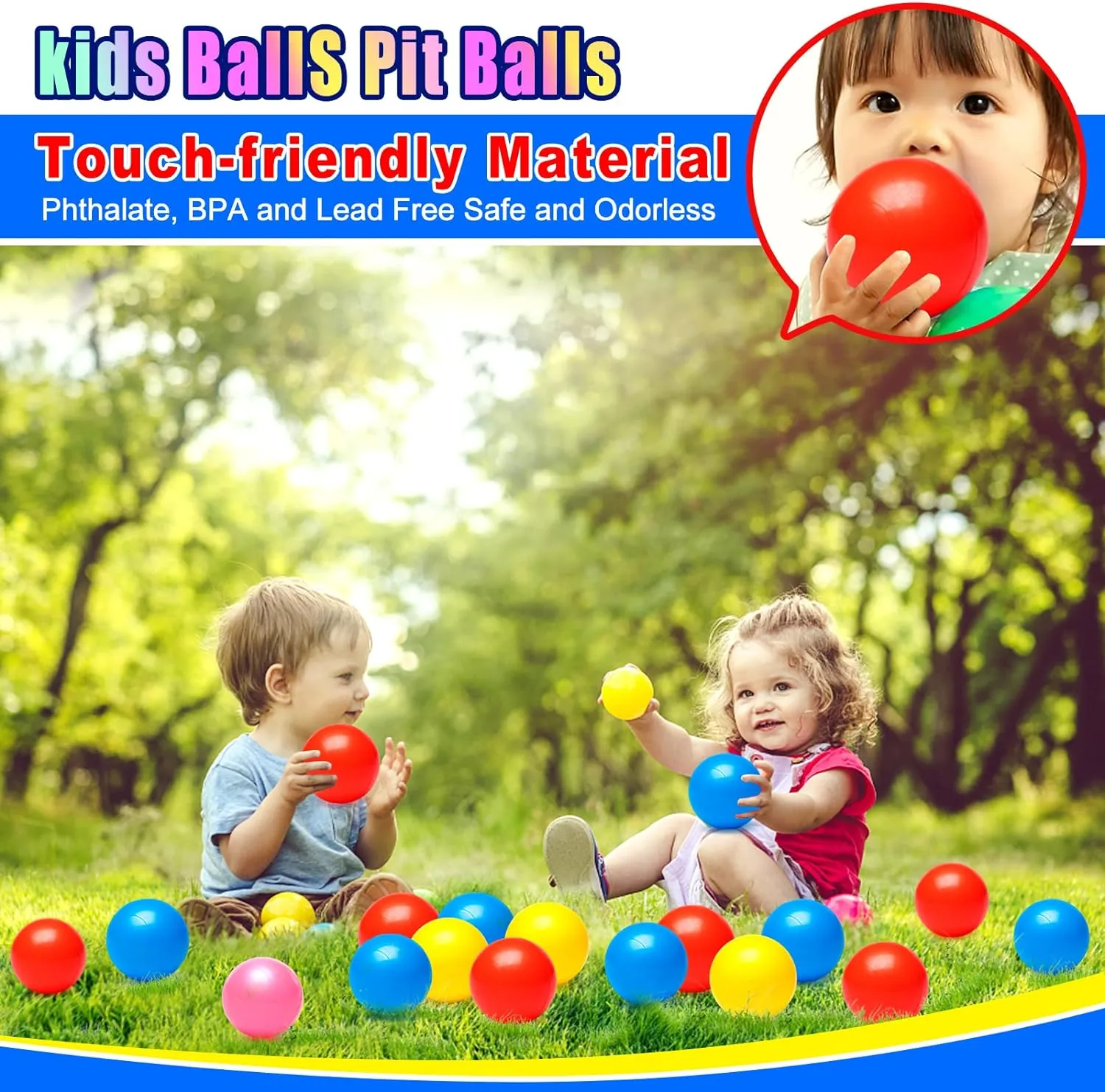100 Ball Pit Balls for Kids, Plastic Balls for Ball Pit, Play Balls for Toddlers Babies, Ideal for Ball Pit, Kiddies Pool, Indoor Playpen