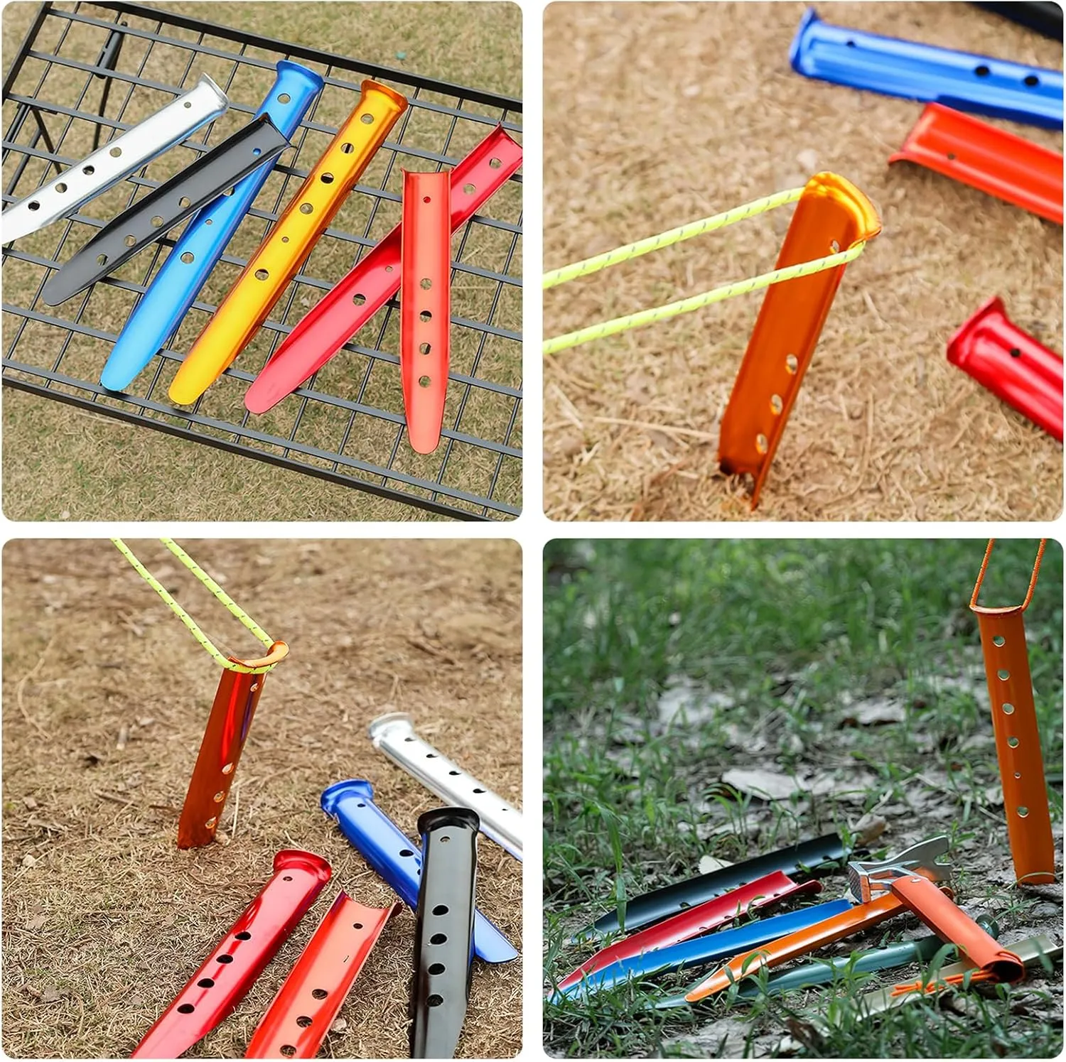 10pcs Aluminum Tent Pegs Tent Nails Tent Stakes Snow Pegs Outdoor Camping Pegs for Camping Hiking Beach Outdoors