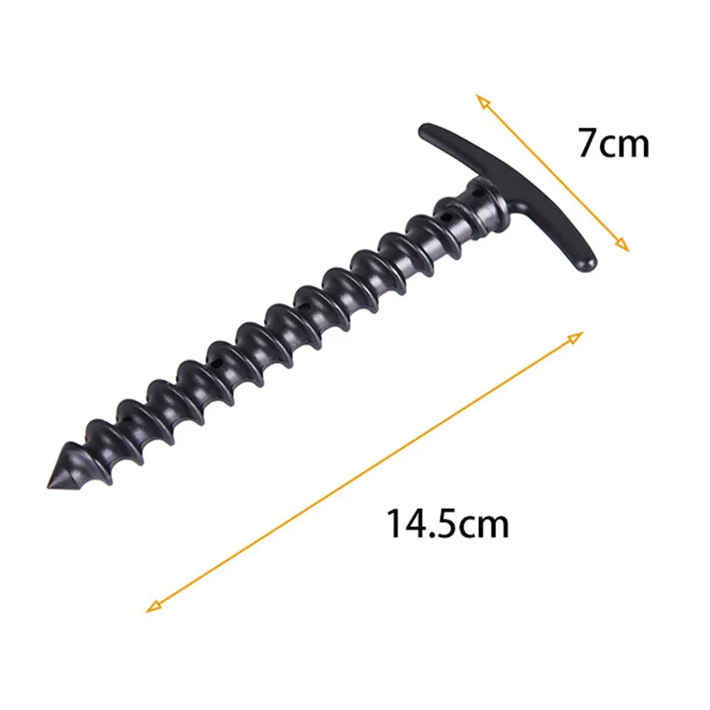 10pcs Screw Anchor Stakes Ground Nail Outdoor Camping Tent Pegs Ground Nails Hiking Tent Stakes Pins Windproof Tent Accessories