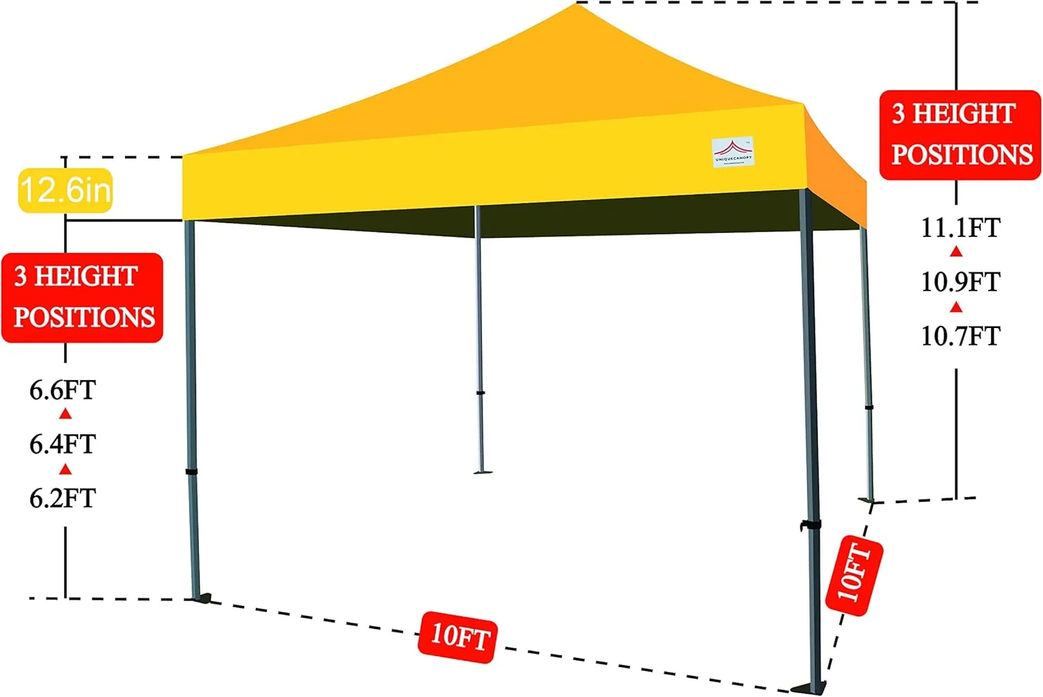 10'x10' Pop Up Canopy Tent Commercial Instant Shelter with Heavy Duty Roller Bag, 4 Canopy Sand Bags, 10x10 FT Dark Green