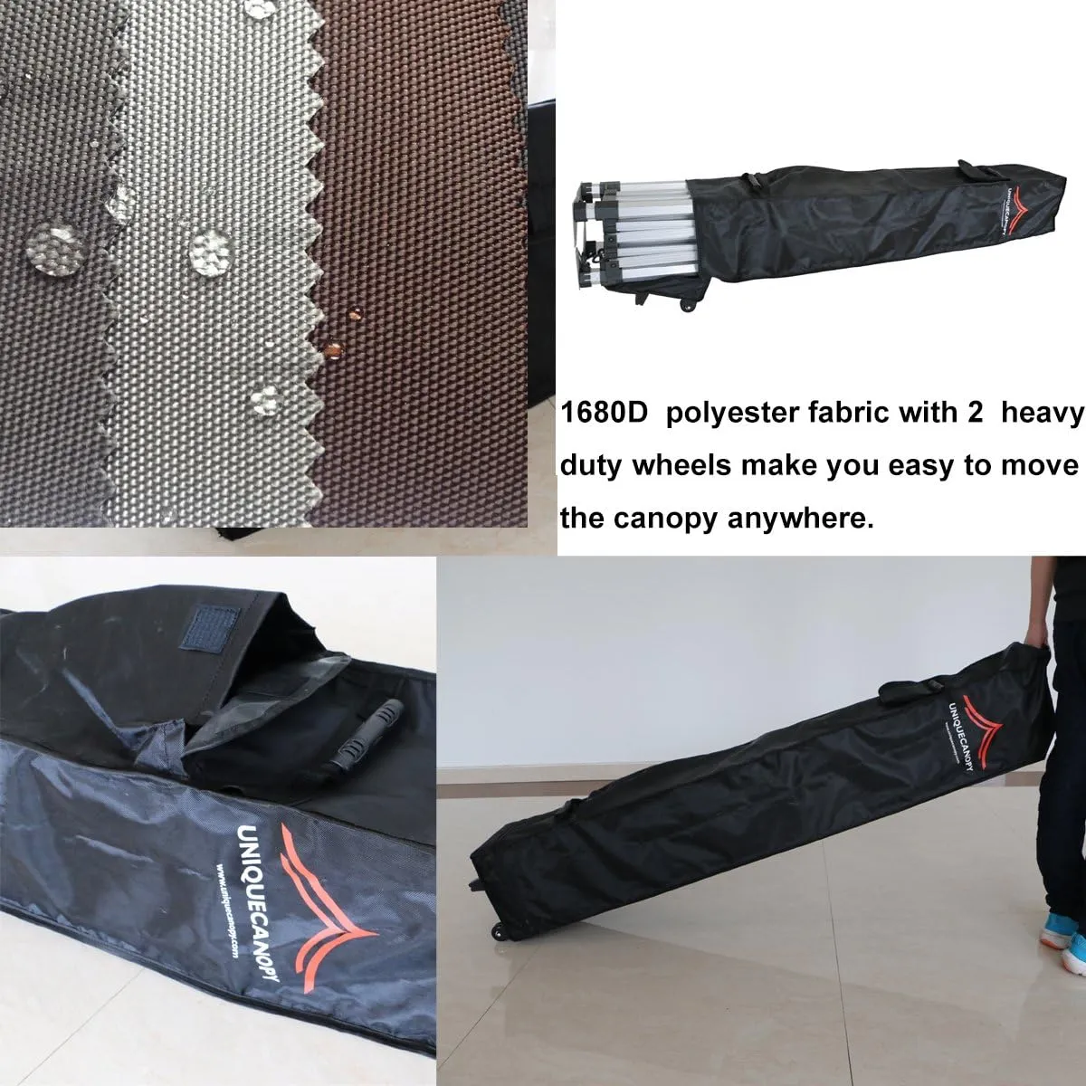 10'x10' Pop Up Canopy Tent Commercial Instant Shelter with Heavy Duty Roller Bag, 4 Canopy Sand Bags, 10x10 FT Dark Green