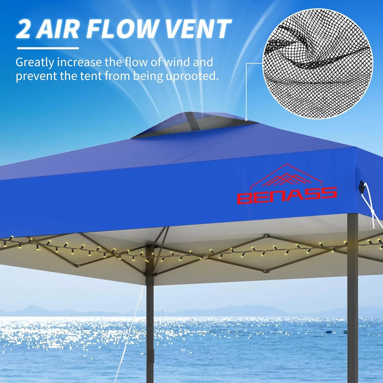 10x10 Pop Up Canopy Tent with Sidewalls, Easy Up, Heavy Duty, Blue, Perfect for Parties, Camping, Events & Vendor