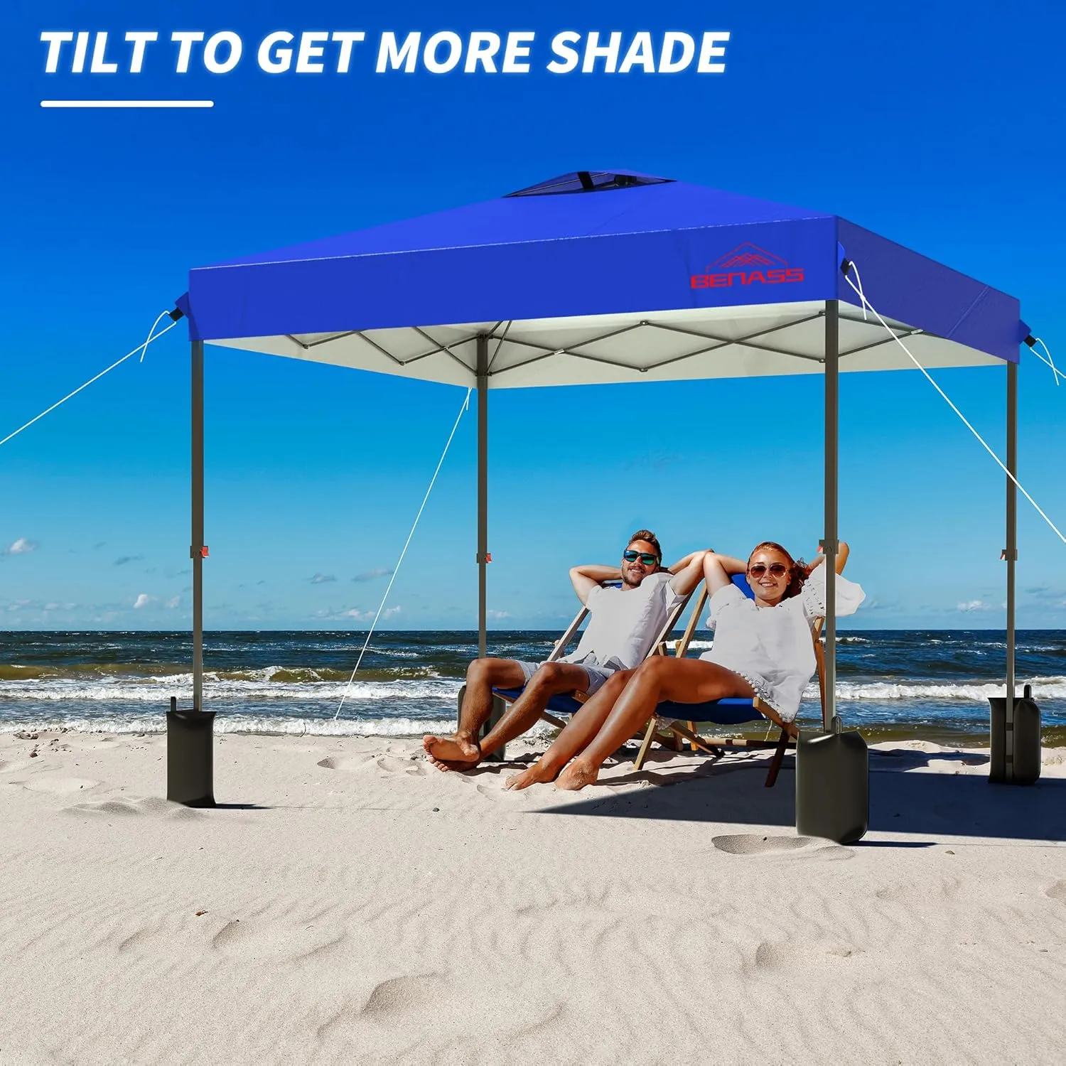 10x10 Pop Up Canopy Tent with Sidewalls, Easy Up, Heavy Duty, Blue, Perfect for Parties, Camping, Events & Vendor