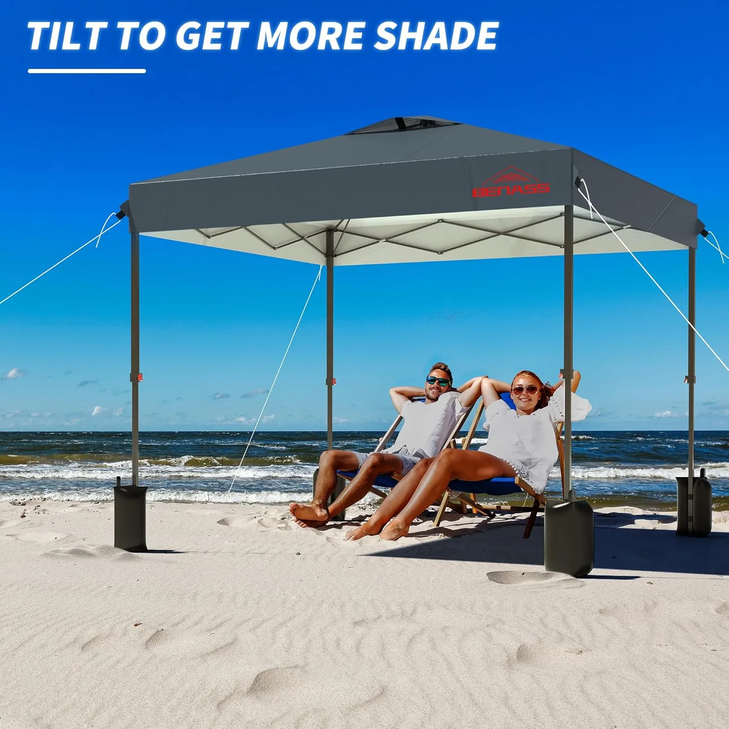 10x10 Pop Up Canopy with Sidewalls, Easy Up Canopy Tent, Heavy Duty Tents for Parties, One Person Set Up Event Tent, Grey