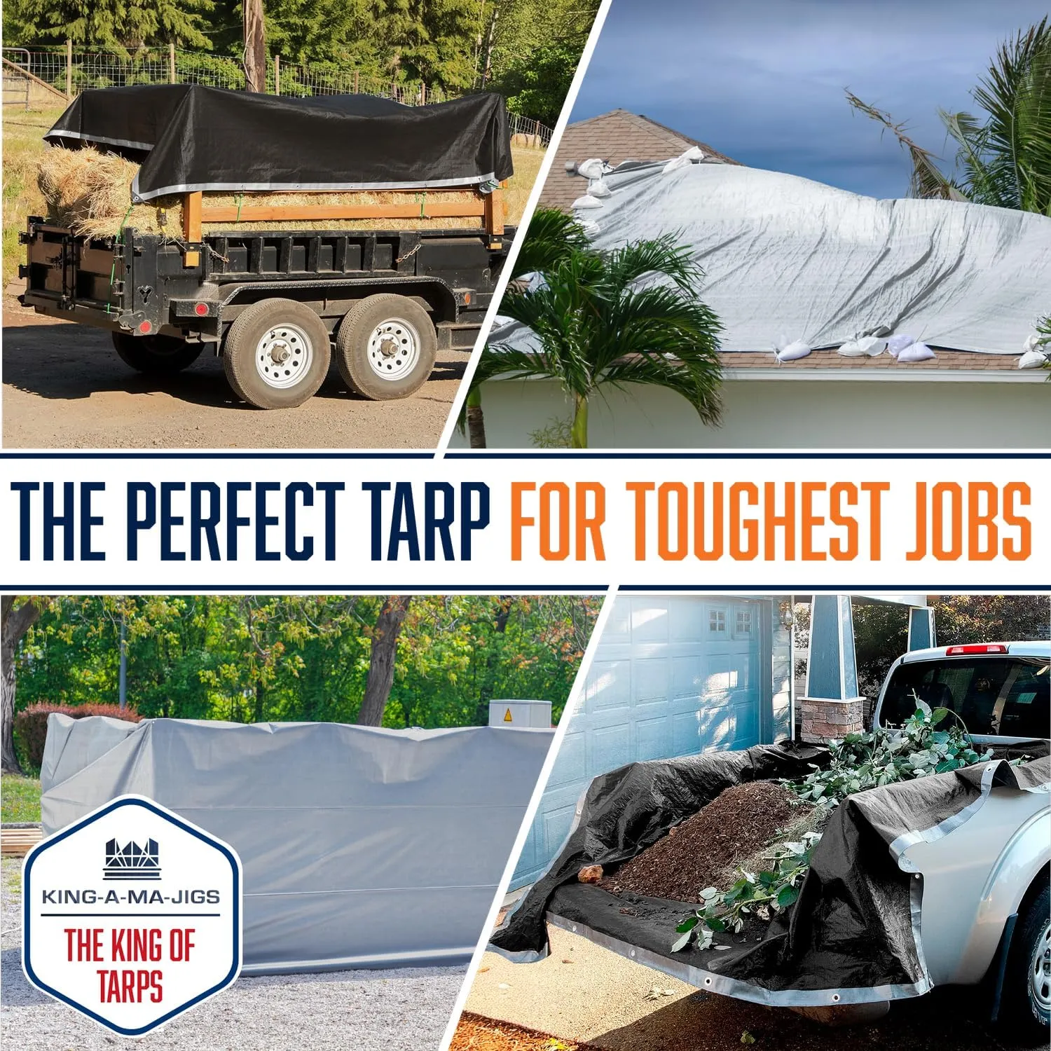 10x12 Ultra Heavy Duty Tarp, Extra Thick 16 Mil, UV Resistant, Grommets Every 18 Inches - Waterproof Plastic Poly Tarpaulin - (Reversible, Silver and Black) (10' x 12' Feet)