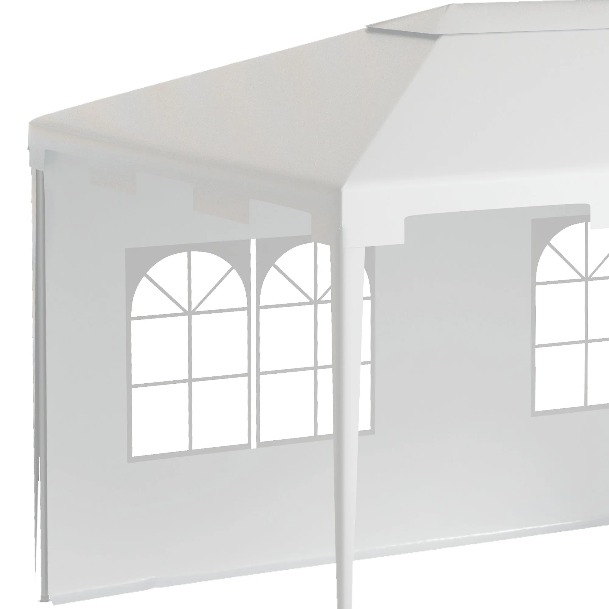 10x13ft Outdoor Gazebo Canopy, Garden Party Tent Patio, Sun Shade Shelter Wedding Tent with Mesh Sidewalls and 2 Doors, White