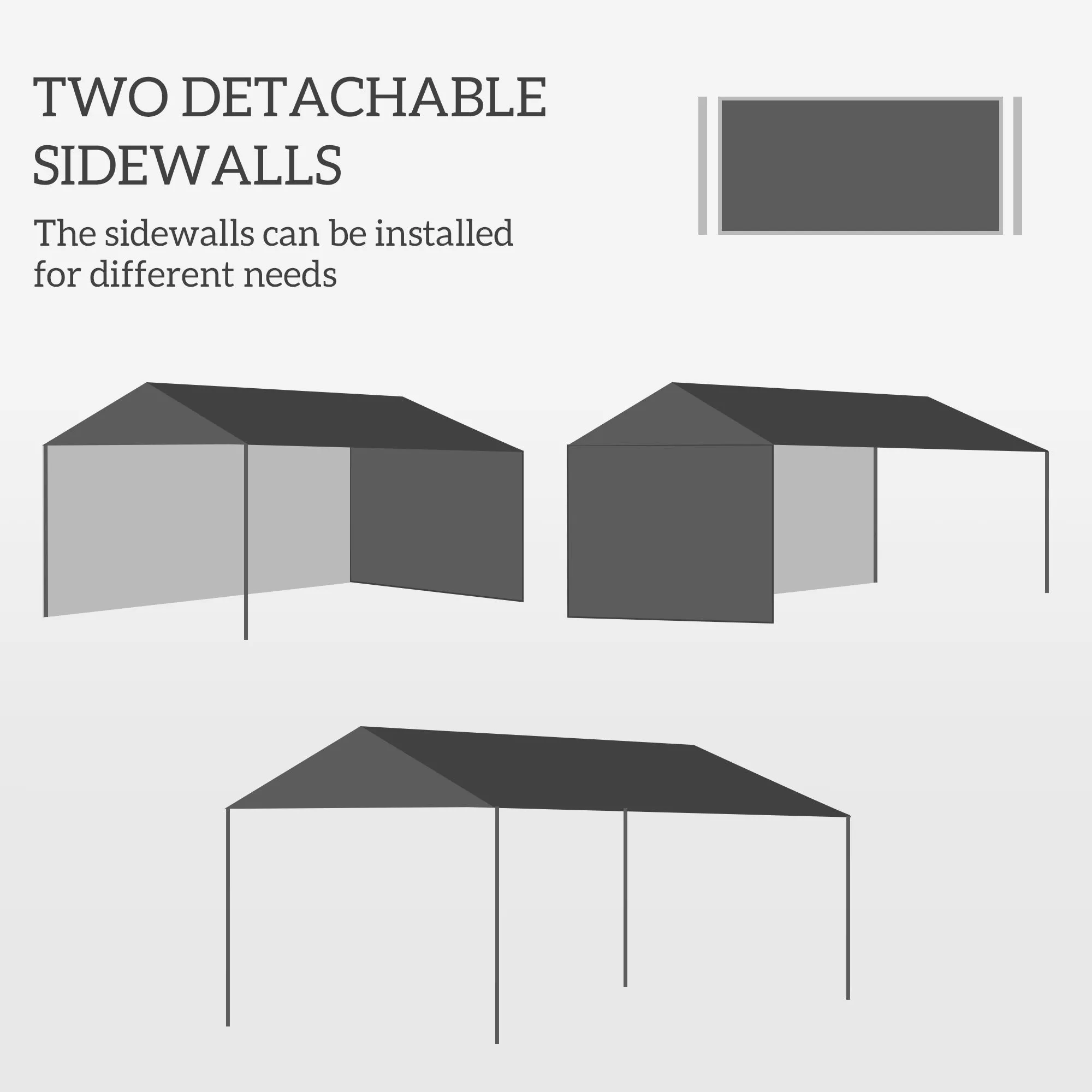 10x13ft Outdoor Gazebo Canopy, Garden Party Tent Patio, Sun Shade Shelter Wedding Tent with Mesh Sidewalls and 2 Doors, White