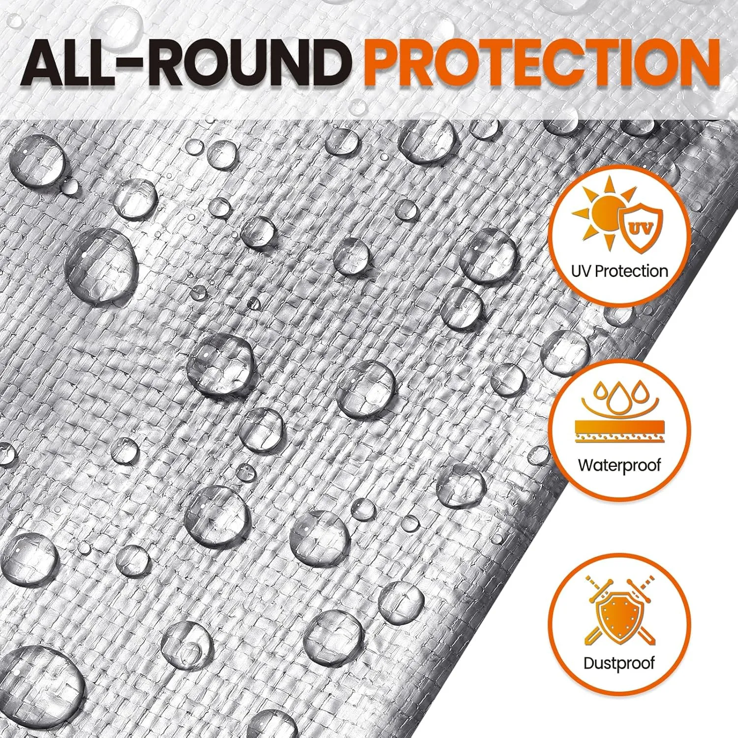 10x20 FT Tarp Waterproof, 16 Mil Tarps Heavy Duty Waterproof Multipurpose Protective Cover UV Resistant Rip & Tear Resistant Waterproof with Grommets Reversible for Home Boats Cars Camping