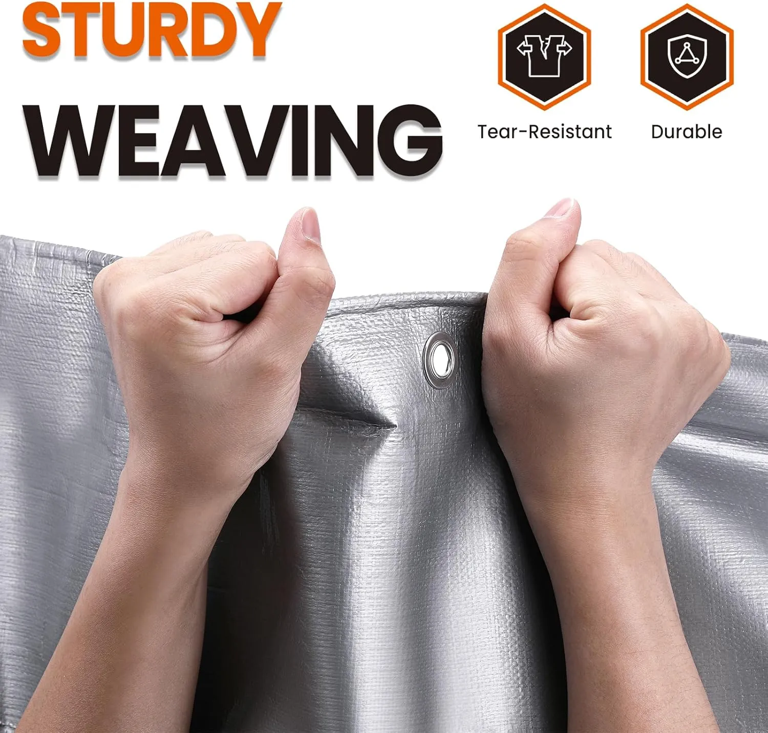 10x20 FT Tarp Waterproof, 16 Mil Tarps Heavy Duty Waterproof Multipurpose Protective Cover UV Resistant Rip & Tear Resistant Waterproof with Grommets Reversible for Home Boats Cars Camping