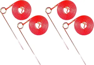 11 Inch Heavy Duty Stakes with 10 ft. Nylon Rope sections - 4 Pack, Zinc Plated, Corrosion Resistant Steel anchor and tethers for Beach, Camping, Pop Up Canopy, Trampolines and Tarps (NEON Orange)