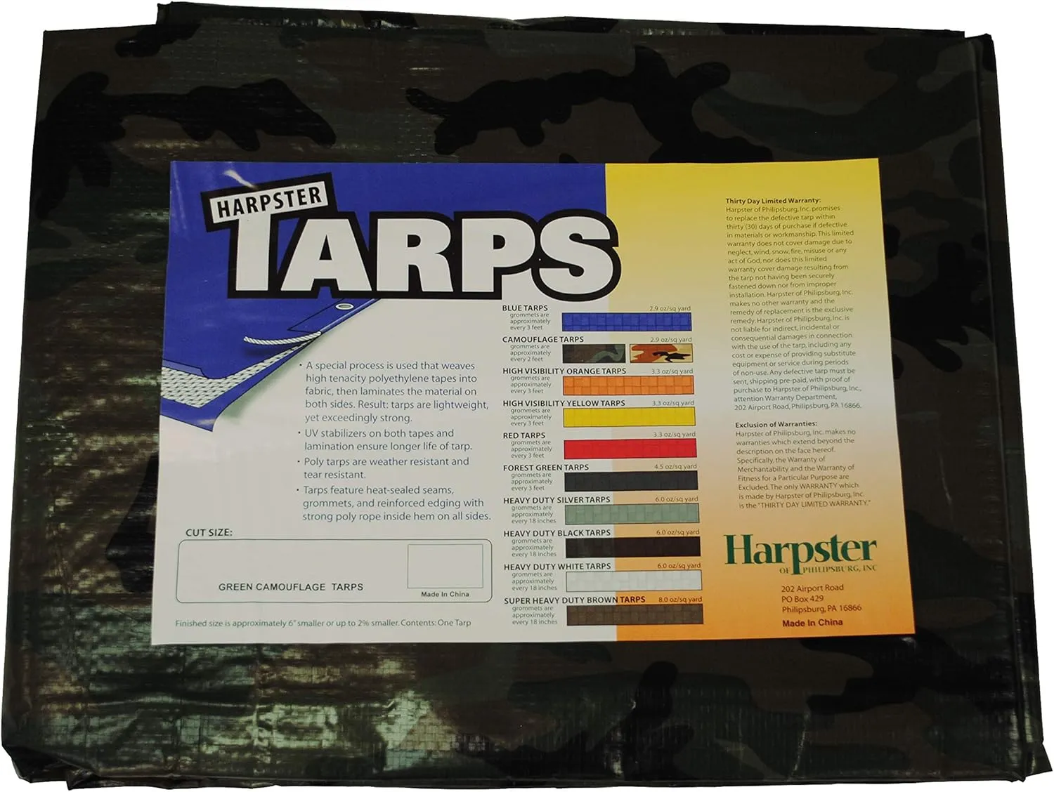 12' x 16' Camouflage Tarp XS
