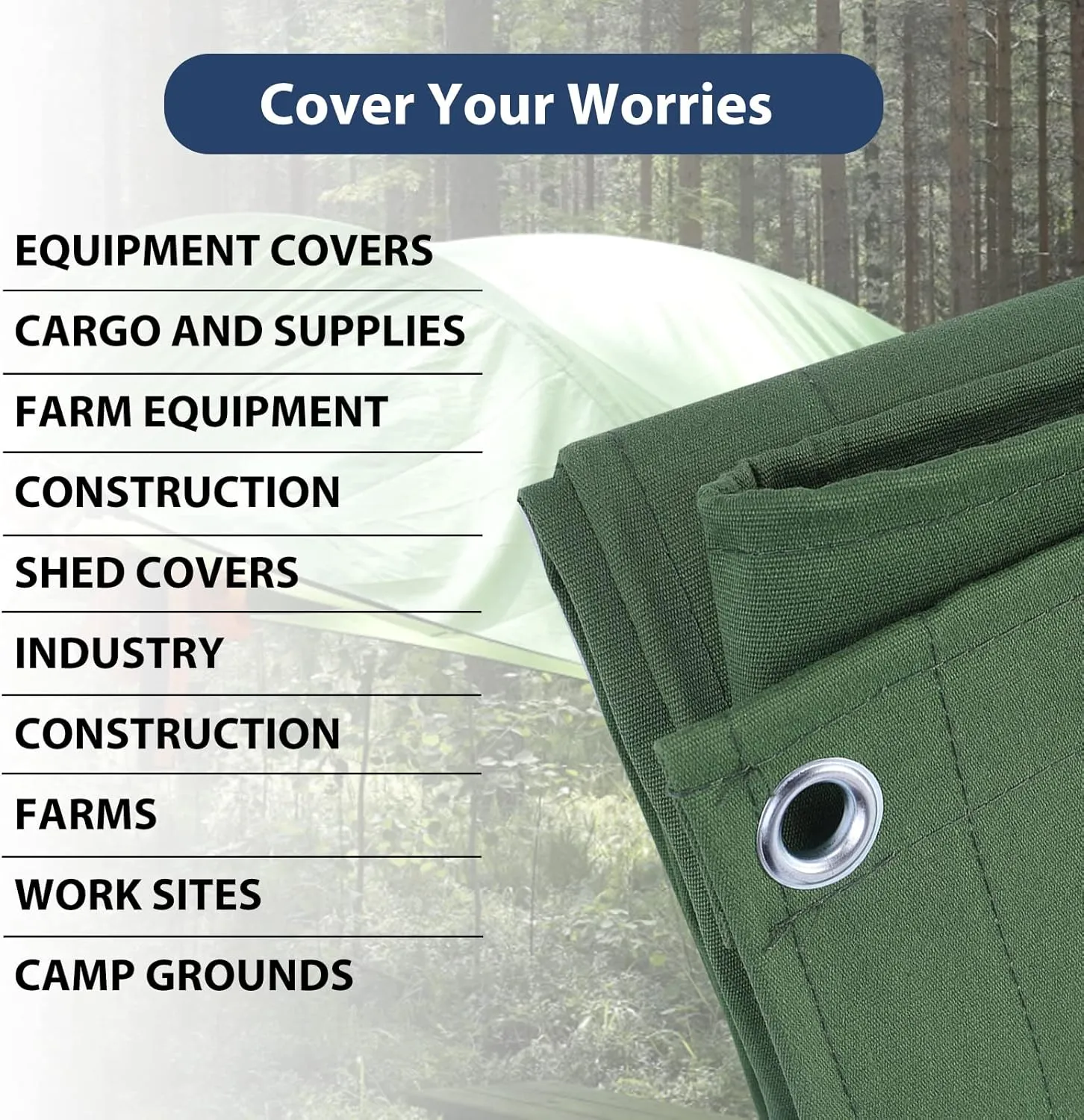 12’x20’ Canvas Tarps Heavy Duty Waterproof Tarpaulins with Aluminum Grommets,UV Resistant, 22Mil Multipurpose Drop Cloth, 14oz Durable Cover Sheet for Outdoor and Indoor Use with Ropes.