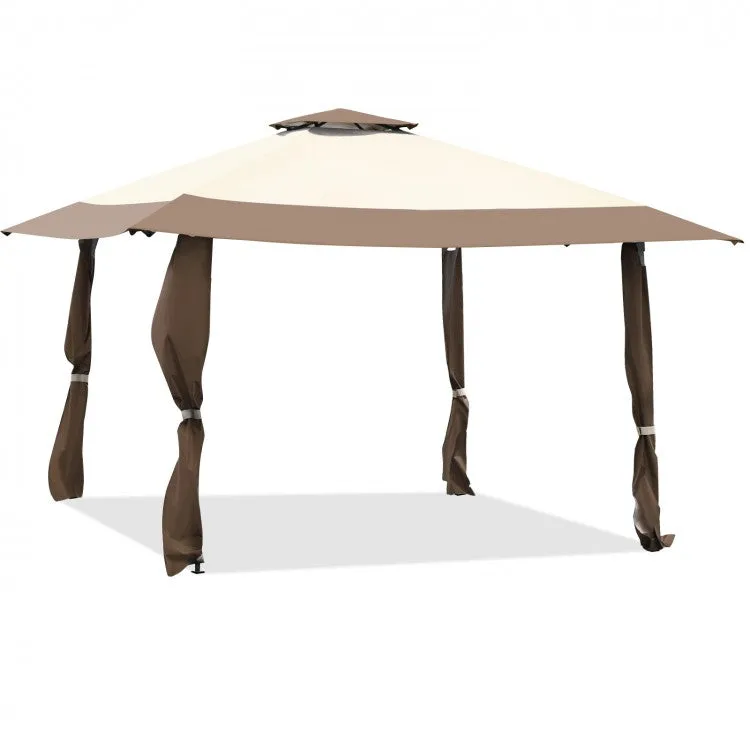 13 x 13 Ft Outdoor Garden Portable Pop-Up Canopy Gazebo with Carrying Bag