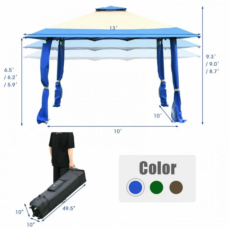 13 x 13 Ft Outdoor Garden Portable Pop-Up Canopy Gazebo with Carrying Bag