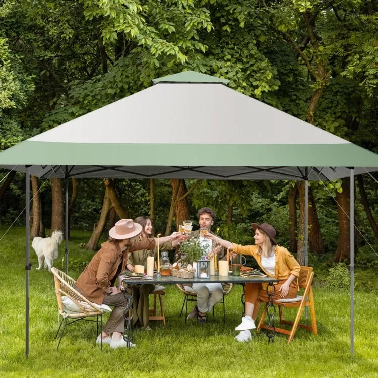 13 x 13 Ft Pop-Up Canopy Tent, Foldable, with Wheeled Travel Bag