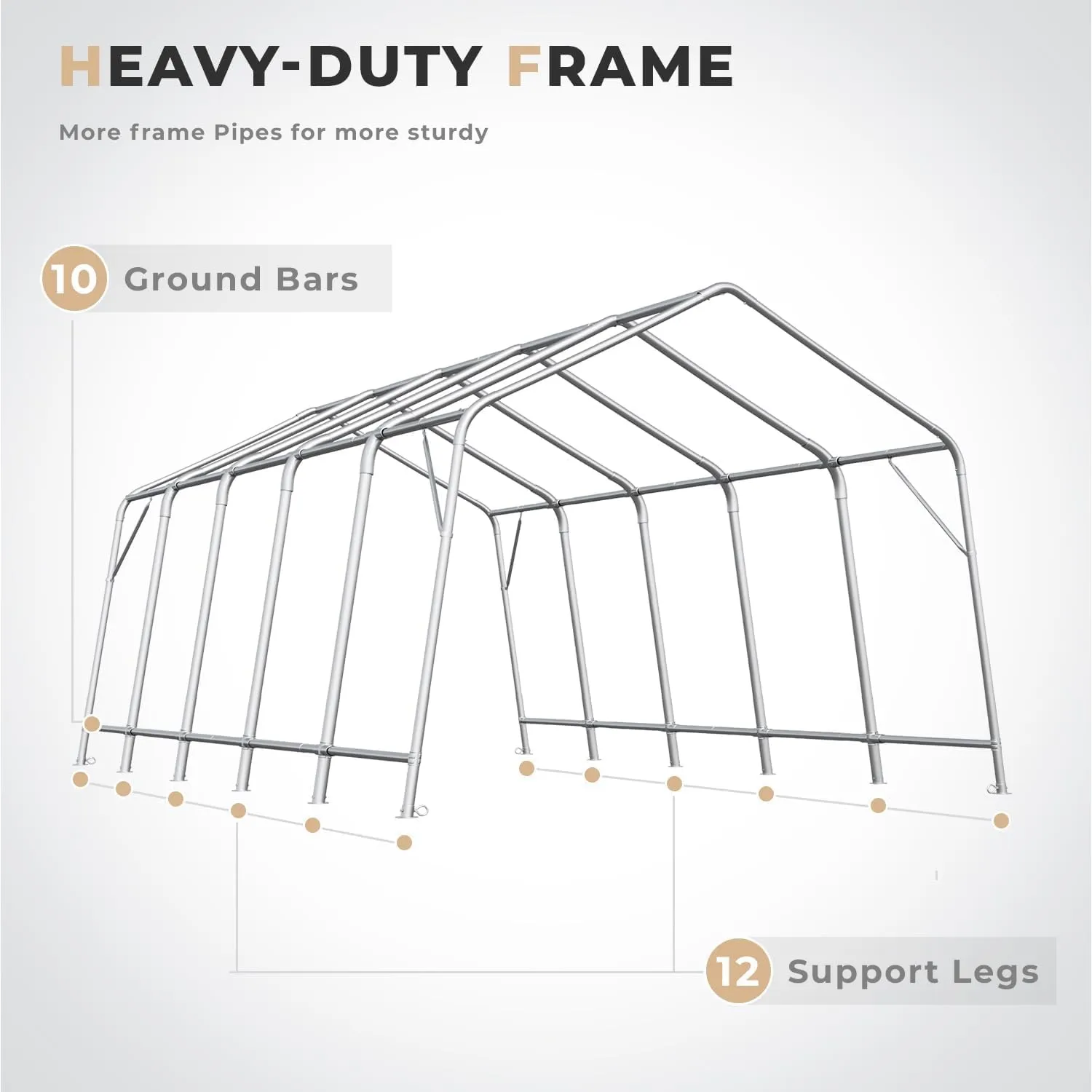 13 x 20 FT Heavy Duty Storage Carport, Portable Garage with All-Steel Metal Frame & Vents, Anti-Snow Car Canopy Outdoor Storage Shelter shed for Car, Truck, Boat