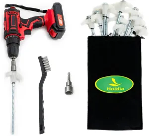 15 Pcs Super Heavy Duty Threaded Tent Stakes - Screw Style Glow-in-The-Dark Ground Anchor Pegs with 13MM Hex Drill Adapter and Storage Bag