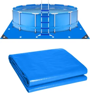 16Ft Square Swimming Pool Ground Cloth, Waterproof Heavy Duty Swimming Pool Liner Pad Ground Cloth Mat for Above Ground Protector Pad Pool Tarp