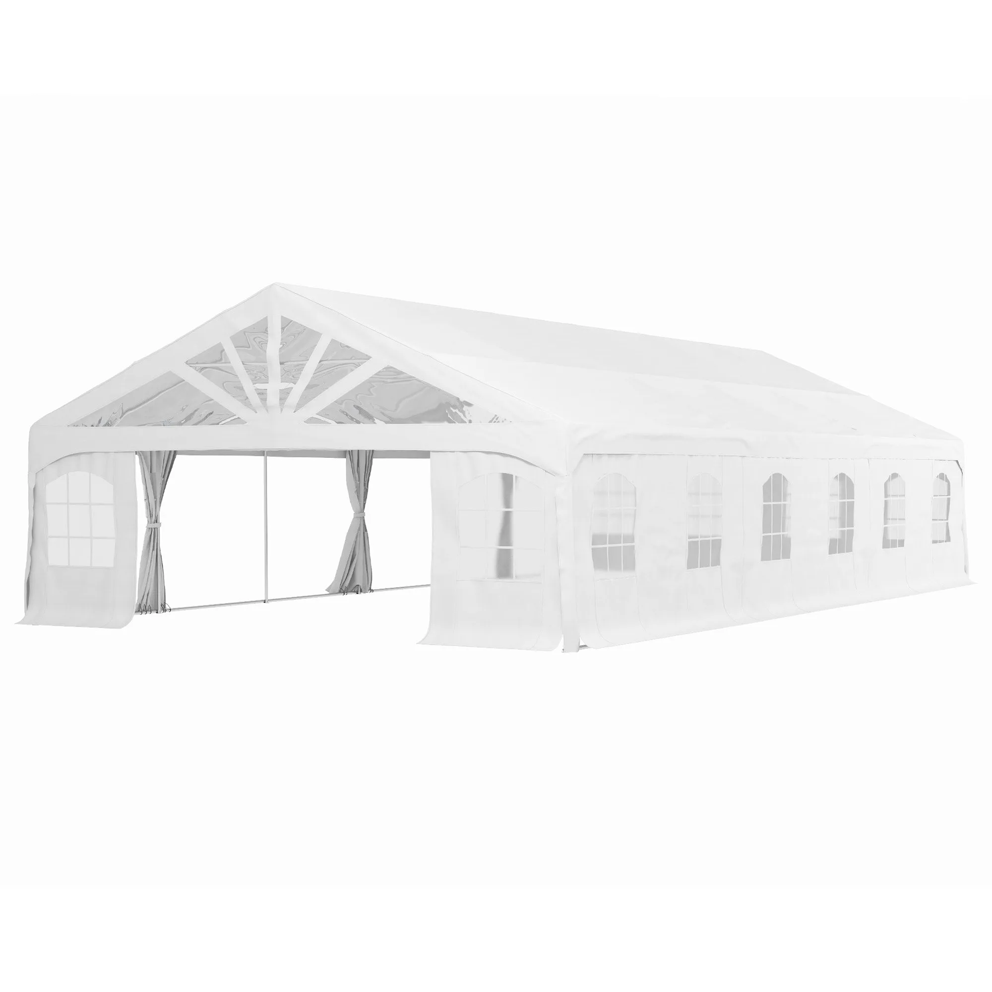 19.5' x 39' Large Sun Shade Canopy Tent for Parties, Weddings, BBQ, White