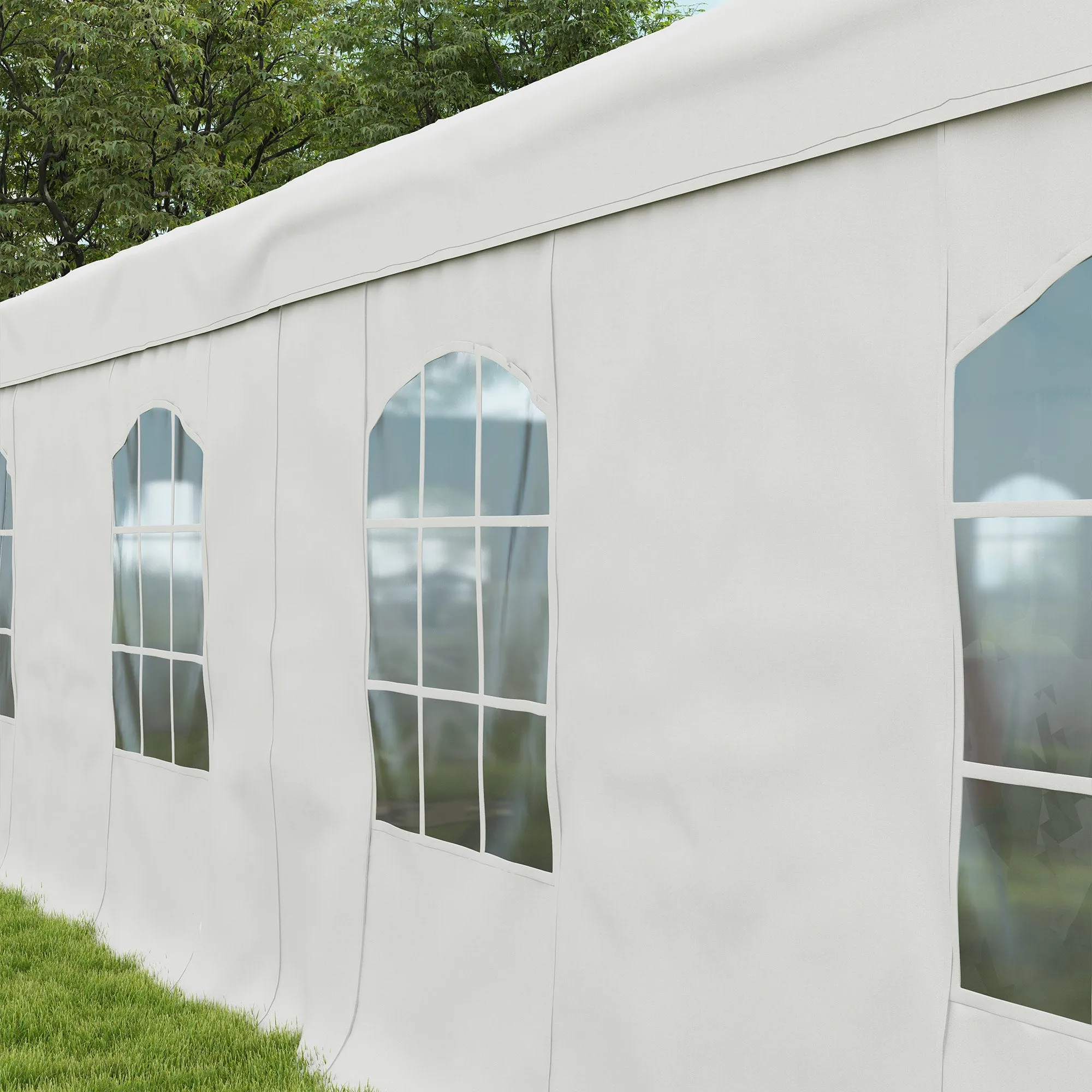 19.5' x 39' Large Sun Shade Canopy Tent for Parties, Weddings, BBQ, White