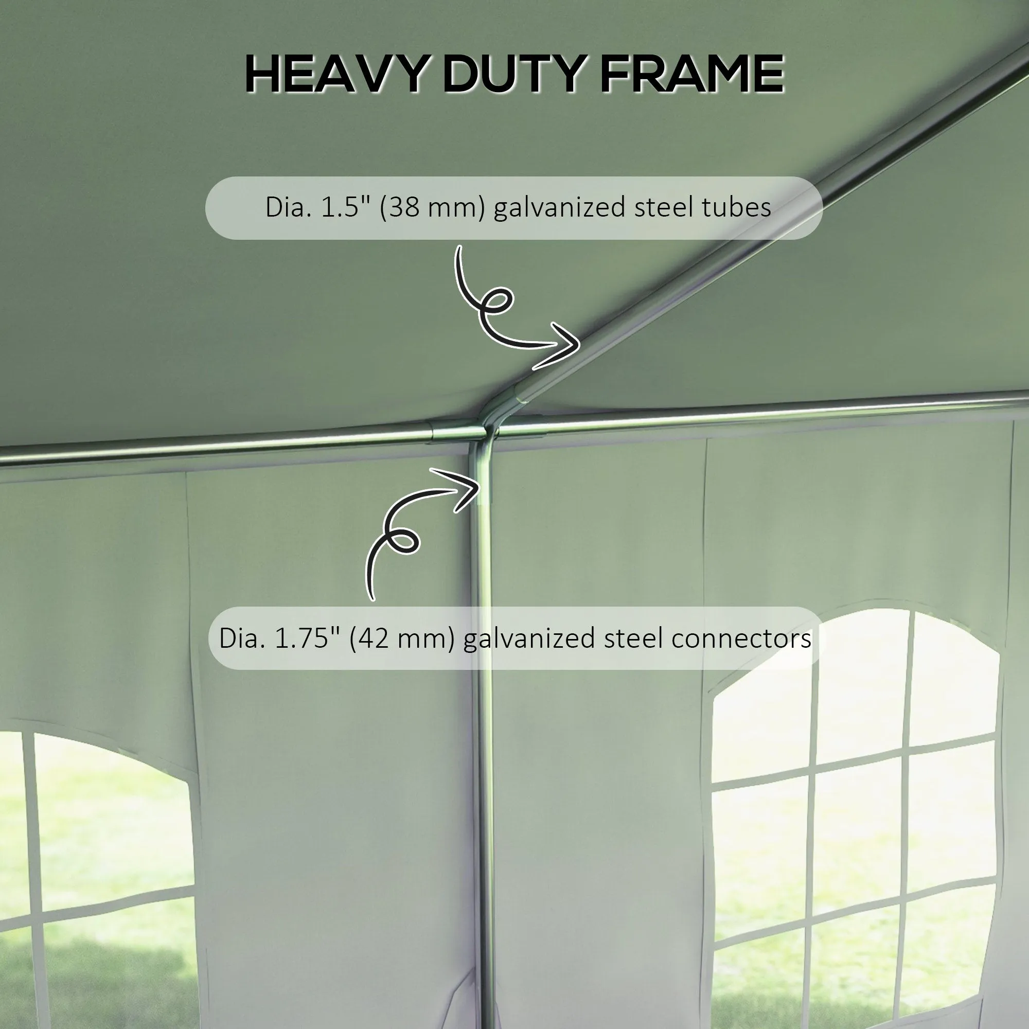 19.5' x 39' Large Sun Shade Canopy Tent for Parties, Weddings, BBQ, White