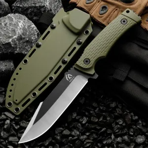 1PC 440C steel outdoor knife, fixed blade, can be used for outdoor activities, hiking and trekking, and is a multifunctional tool suitable for various environments. Men's Gift (green)