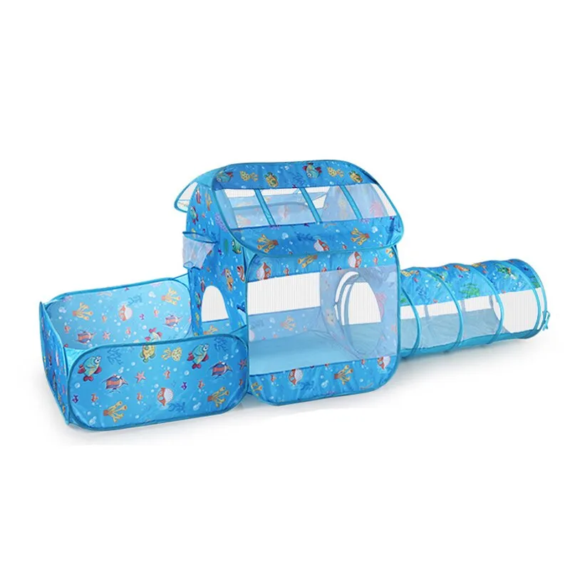 1pc Kids Pop Up Tents playhouse With tunnel Courtyard Garden Crawling Folding Tent Boys Girls Play Tent Ball Pool Children Gift
