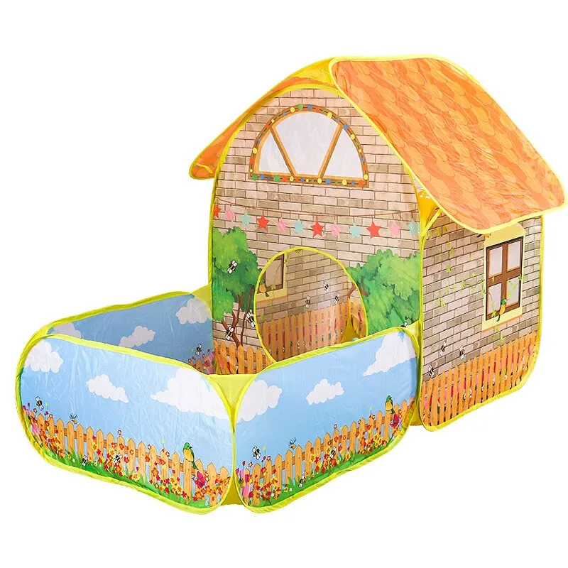 1pc Kids Pop Up Tents playhouse With tunnel Courtyard Garden Crawling Folding Tent Boys Girls Play Tent Ball Pool Children Gift