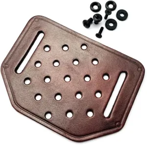 1PC Leather Back Hanging Plate with 2 Sets Screws Fit for Knife Sheath, Multifunctional Knife Case Back Plate(Brown)