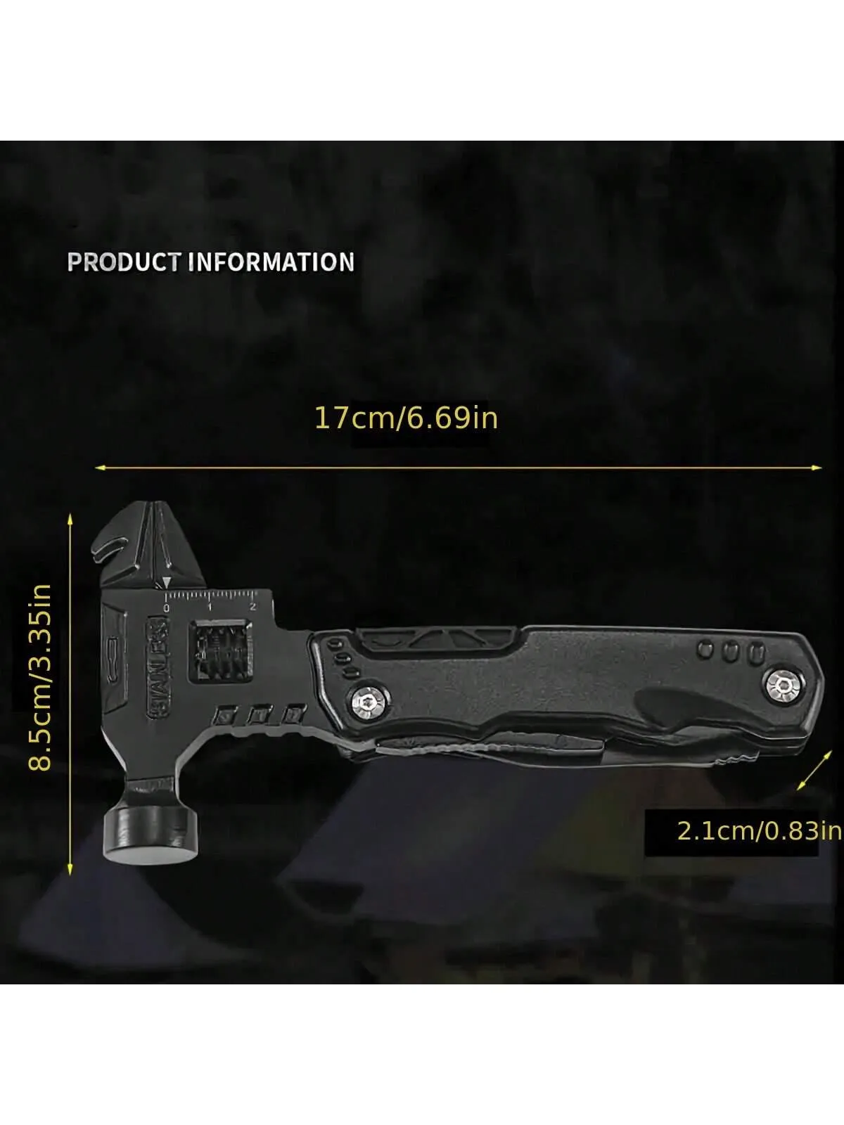 1pc Multifunctional Safety Hammer With Screwdriver, Foldable Pliers, Knife, Bottle Opener, And Emergency Escape Tool For Outdoor, Home, Water And Electrician, And Kitchen Use