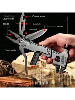 1pc Multifunctional Safety Hammer With Screwdriver, Foldable Pliers, Knife, Bottle Opener, And Emergency Escape Tool For Outdoor, Home, Water And Electrician, And Kitchen Use