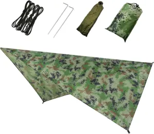 1set Outdoor Multi-Function Canopy Tent for Camping Picnics Camouflage Shade Cloth Versatile Uses for Garden Beach and Pool Activities