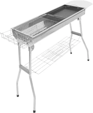 1set Portable Grill Outdoor Camping Bbq Rack for Picnics Parties and Backyard Use Easy to Store for Camping and Hiking
