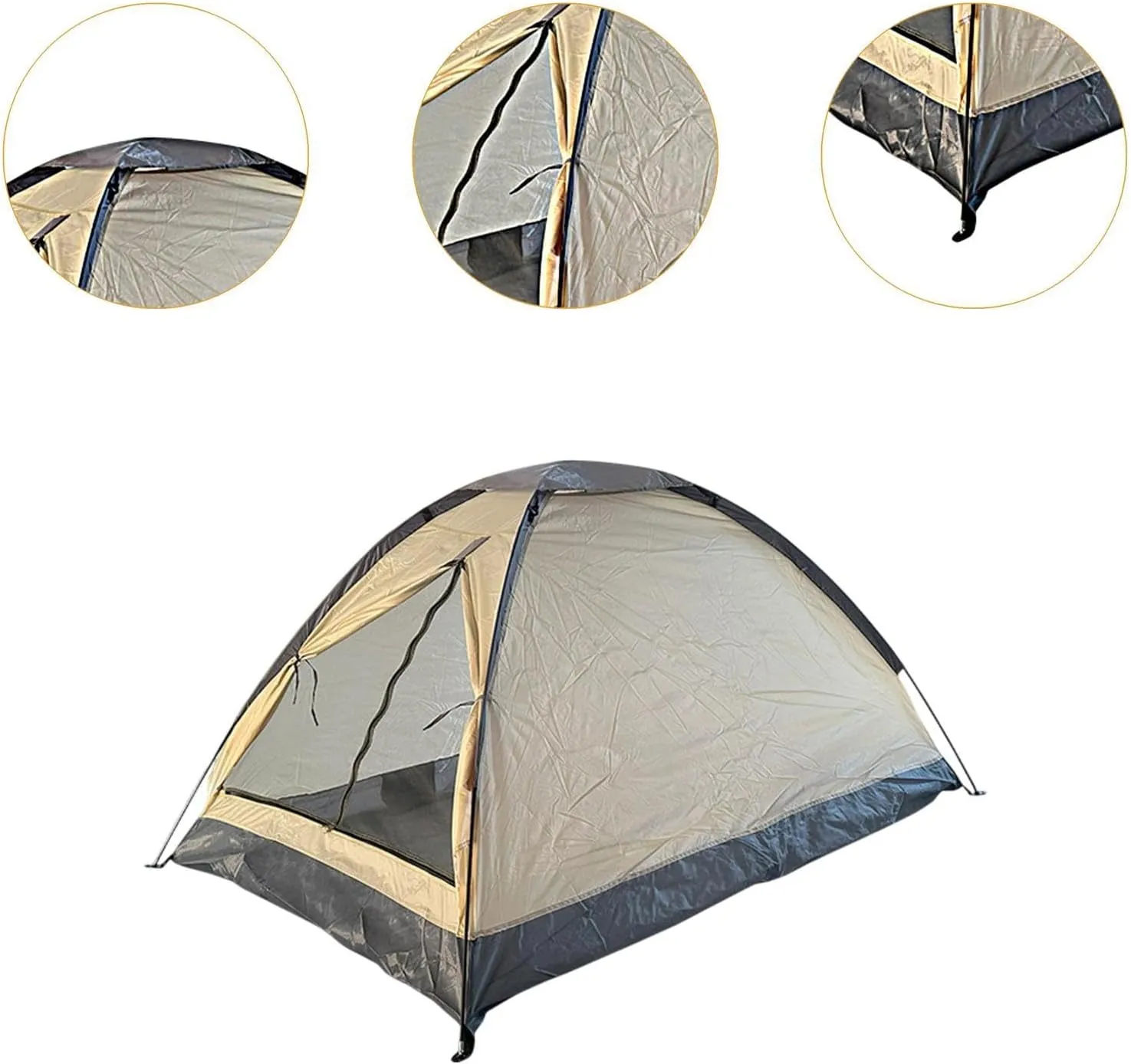 2 Person Camping Tent Single Layer Sun Shelter Multifunction with Ground Stakes Foldable Easy Quick Setup for Hiking Picnic
