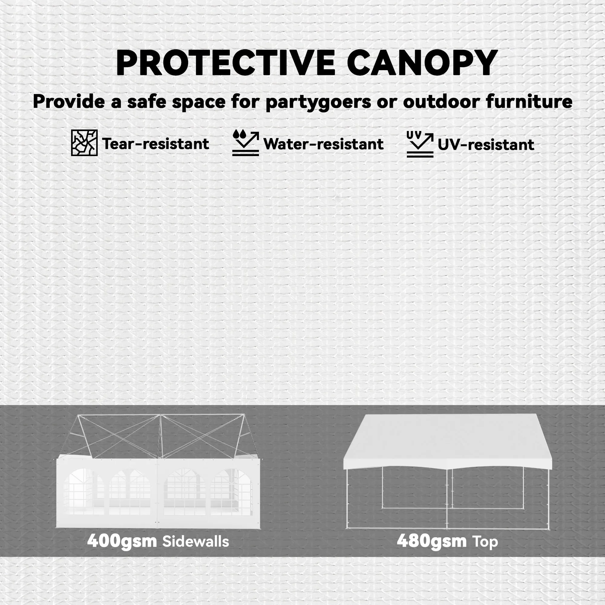 20' x 20' Outdoor Event Tent with Removable Sidewalls