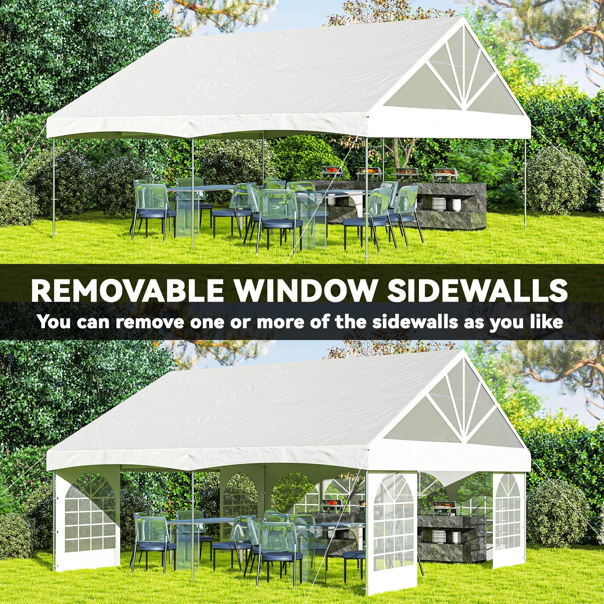 20' x 20' Outdoor Event Tent with Removable Sidewalls