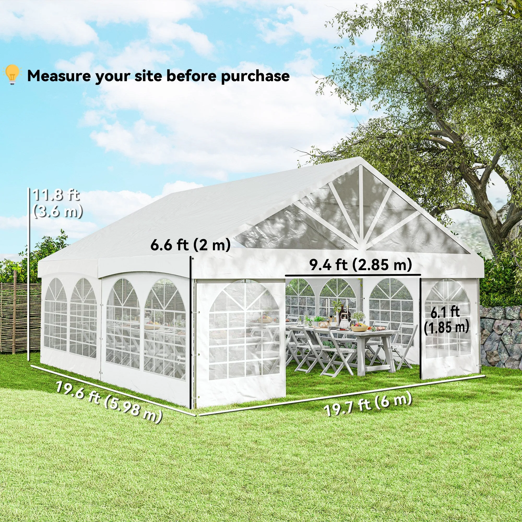 20' x 20' Outdoor Event Tent with Removable Sidewalls