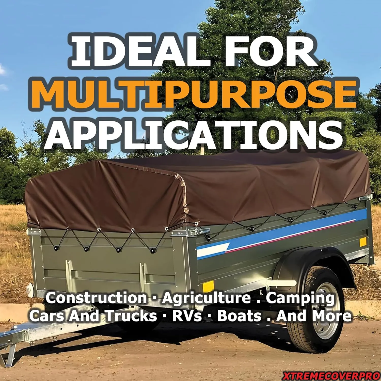 20' x 30' Brown Super Ultra Heavy-Duty Tarp – 20 Mil Waterproof & UV-Resistant 20x30 - Large Outdoor Tarp, Waterproof Cover for Rain Camping, Tent, UV Protection, Reinforced Corners