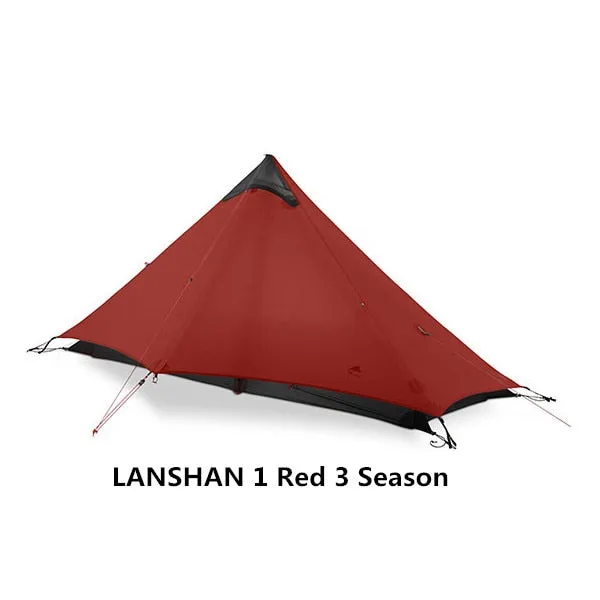 2019 3F UL GEAR LanShan 2 People Oudoor Ultralight Camping Tent 3/4 Season 1 Single 15D Nylon Silicon Coating Rodless Tent