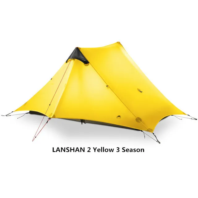 2019 3F UL GEAR LanShan 2 People Oudoor Ultralight Camping Tent 3/4 Season 1 Single 15D Nylon Silicon Coating Rodless Tent